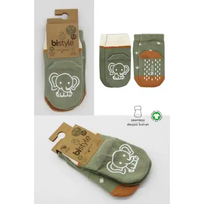 NessiWorld Hayvan Figür Kaymaz Kız Soket Çorap 2Li BS10120 Nil