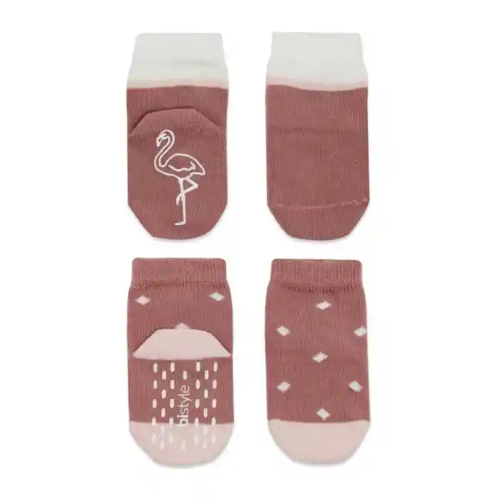 NessiWorld Hayvan Figür Kaymaz Kız Soket Çorap 2Li BS10120 Pudra
