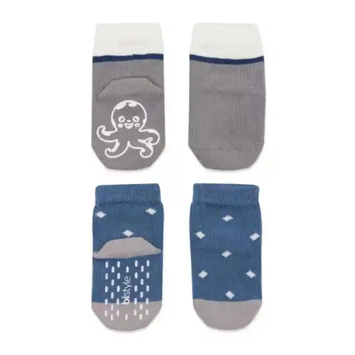 NessiWorld Hayvan Figürlü Kaymaz Erkek Soket Çorap 2Li BS10119 İndigo
