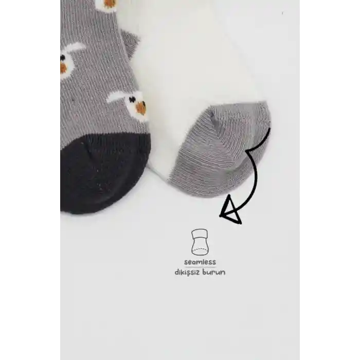 NessiWorld Love Dog Penye Soket Çorap 2Li BS10118 Gri