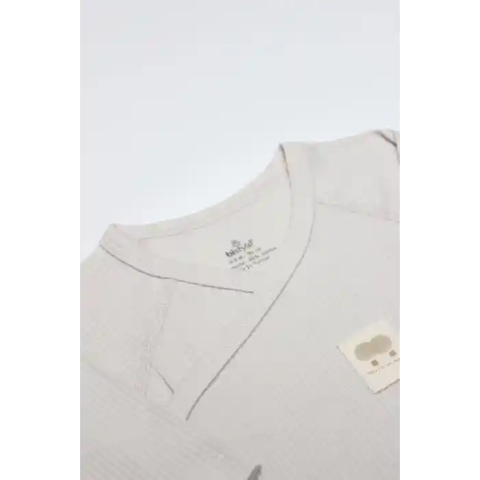 NessiWorld Organic Modal Flying Balloons Kruvaze Uzun Kol Body BS17121 Bej