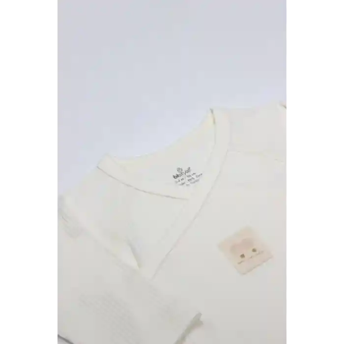 NessiWorld Organic Modal Flying Balloons Kruvaze Uzun Kol Body BS17121 Ekru