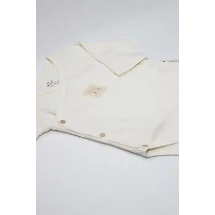 NessiWorld Organic Modal Flying Balloons Kruvaze Uzun Kol Body BS17121 Ekru