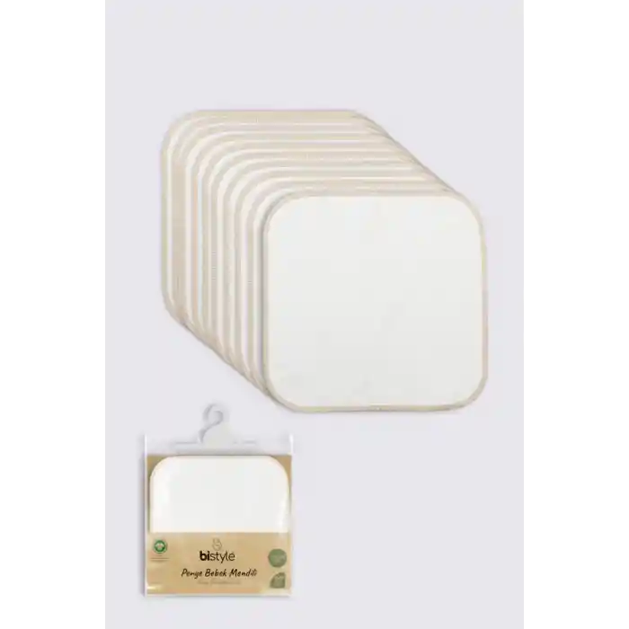 NessiWorld Organik 20x20 10Lu Penye Mendil 90102 Ekru