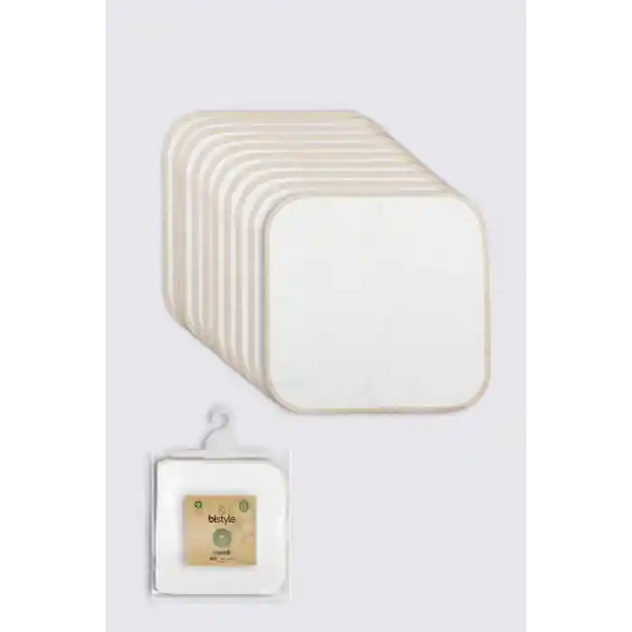 NessiWorld Organik 28x28 10Lu Penye Mendil 90101 Ekru