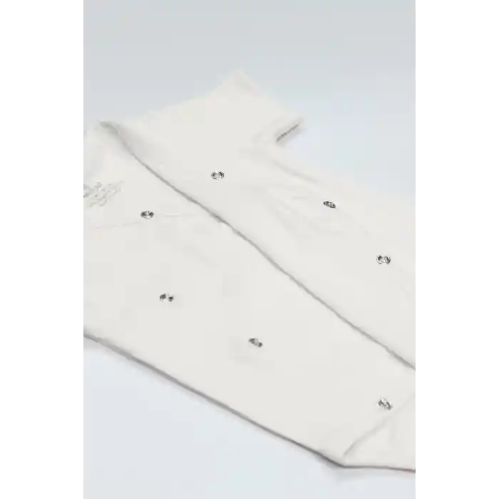 Bistyle Organik Natural Basic Style Kruvaze Yarım Kol Body BS17101 Ekru