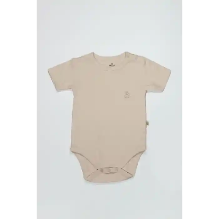 NessiWorld Organik Natural Basic Style Yarım Kol Body BS17103 Bej