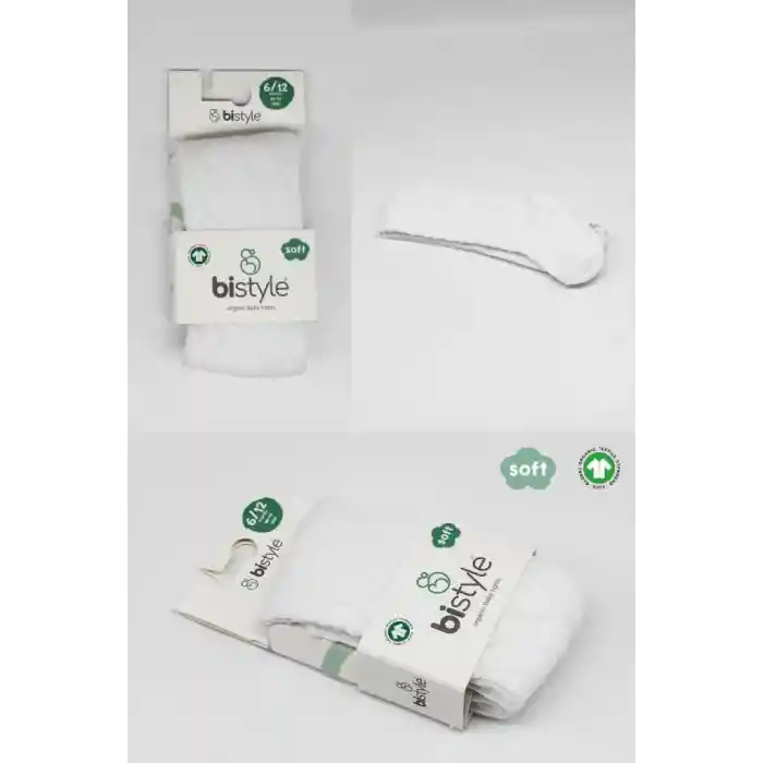 Tekli Ekose Kabartma Penye Külotlu Çorap BS50105 Beyaz