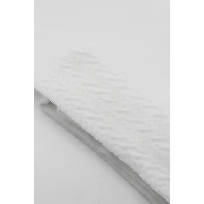 Tekli Zikzak Kabartma Penye Külotlu Çorap BS50108 Beyaz