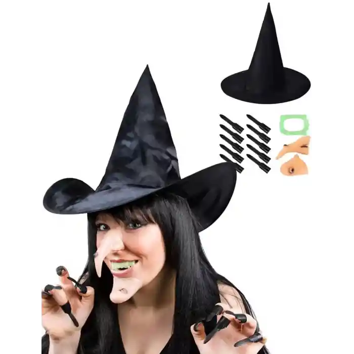 Cadı Şapkası Cadı Tırnakları Cadı Burnu Cadı Çenesi Cadı Diş Seti