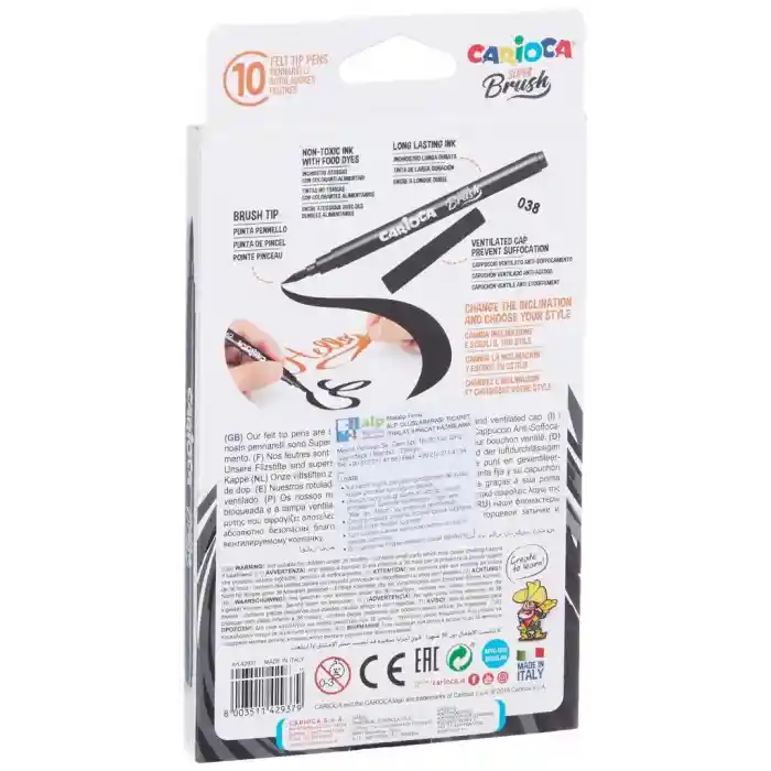 Carioca Süper Brush Keçeli Boya Kalemi 10lu