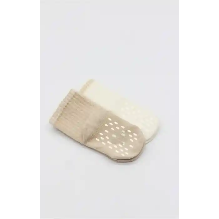 Çemberli Basic Penye Kaymaz Soket Çorap 2li 10146 Bej