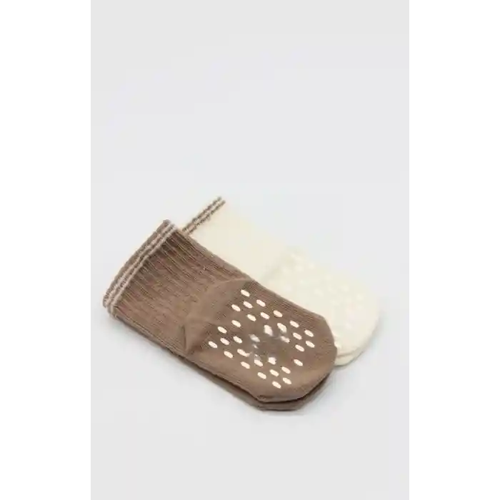 Çemberli Basic Penye Kaymaz Soket Çorap 2li 10146 Kahve