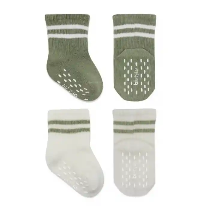 Çemberli Kaymaz Soket Çorap 2Li BS10125 Nil Ekru