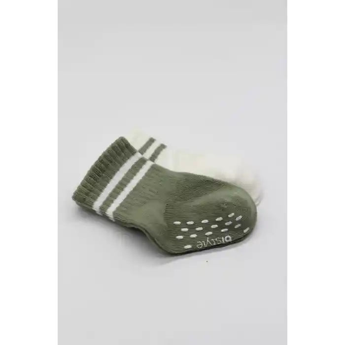 Çemberli Kaymaz Soket Çorap 2Li BS10125 Nil Ekru