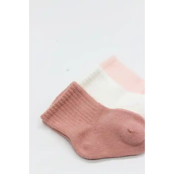 Cherry Girl 3lü Penye Soket Çorap 10138 Pudra