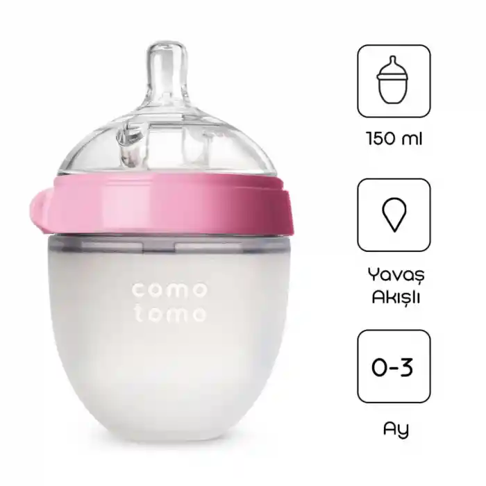 Antikolik Silikon Biberon 150 ml 0-3 Ay Pembe