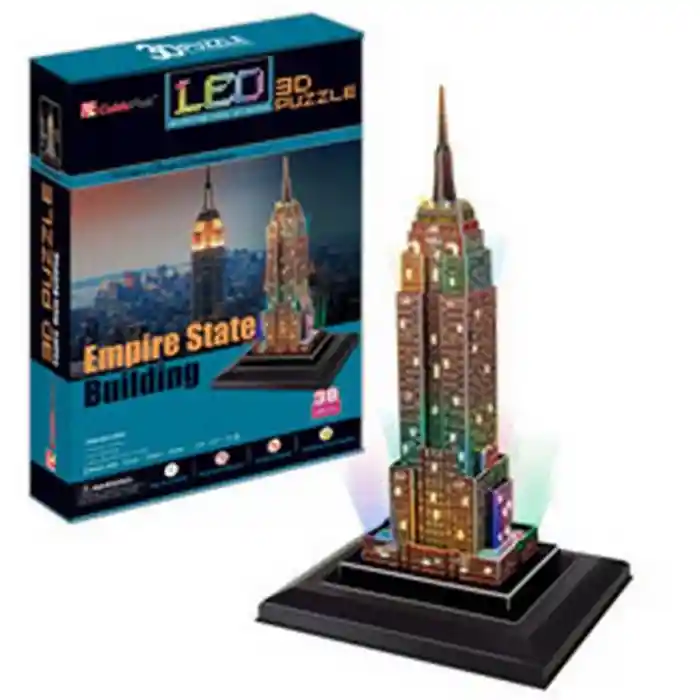 CubicFun 3D Empire State Binası ABD LED Işık Seri 3D Puzzle