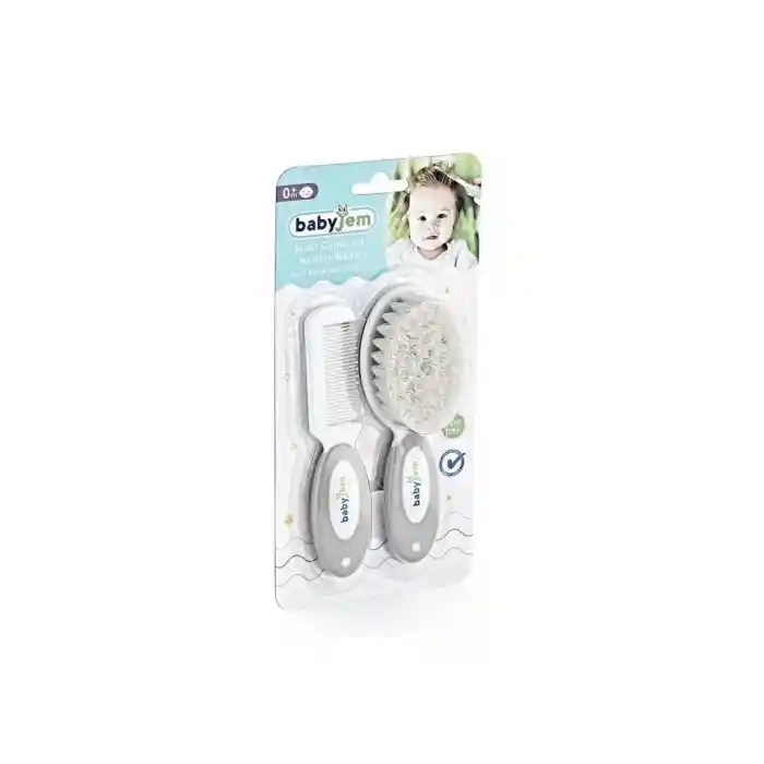 Doğal Kıl Fırça Tarak Seti 519 Gri