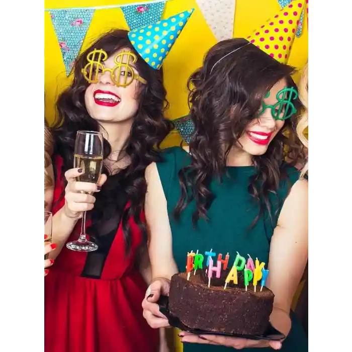 Dolar Şekilli Metalize Parti Gözlüğü 6 Adet