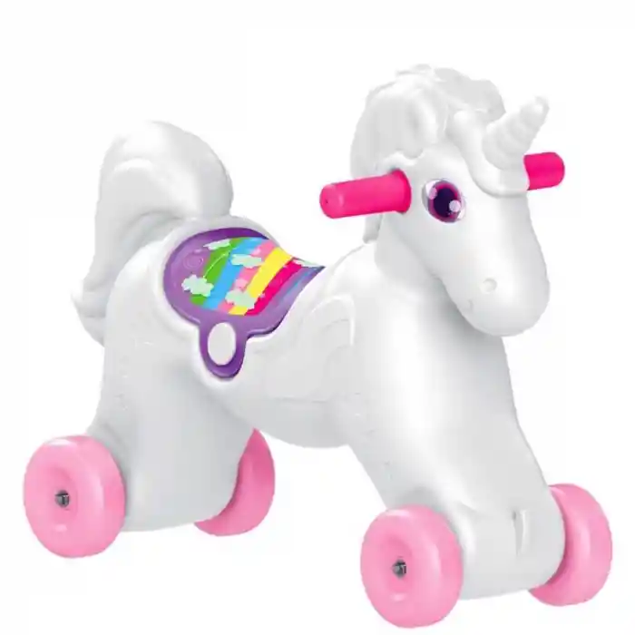 Dolu Unicorn Sallanan Tekerlekli At