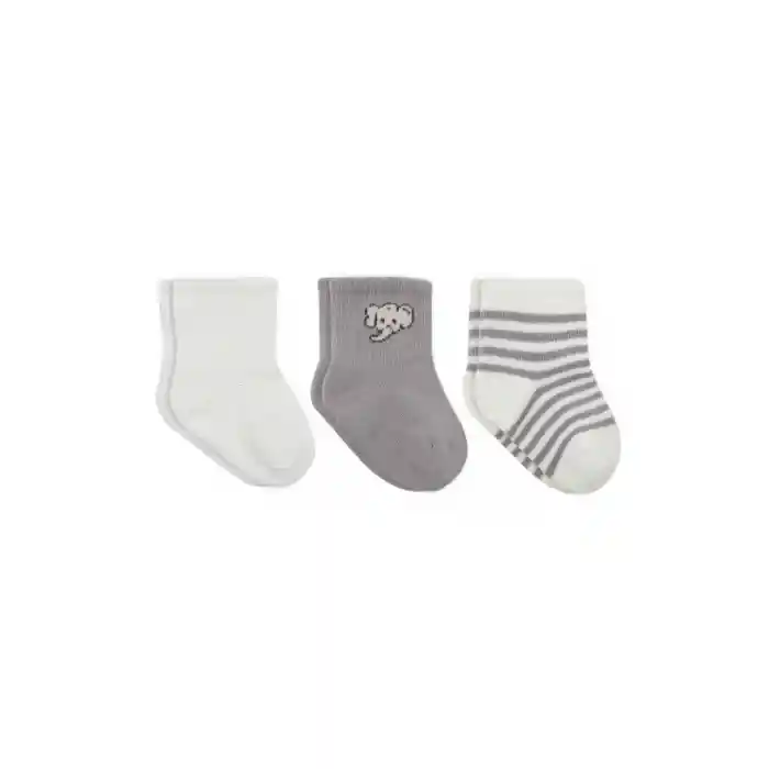 Elephant Boy 3lü Penye Soket Çorap 10135 Ekru