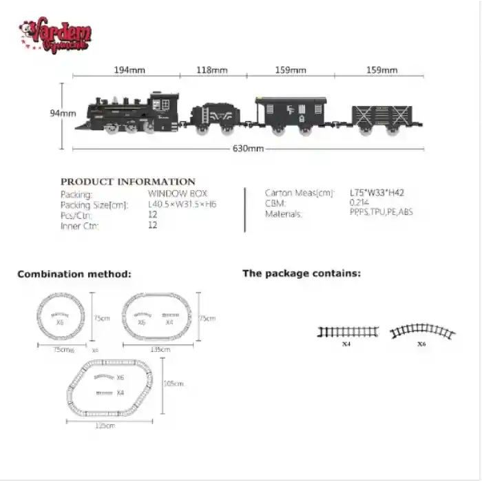 FF-1603C-4C IŞIKLI VE SESLİ BUHARLI TREN SETİ -VRD
