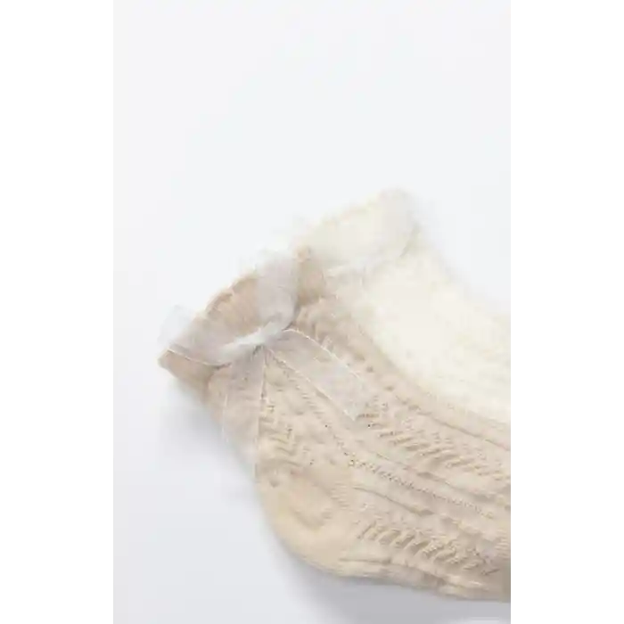 Fiyonklu Penye Soket Çorap 2li 10149 Bej
