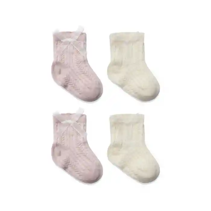 Fiyonklu Penye Soket Çorap 2li 10149 Lila