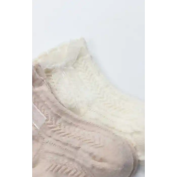 Fiyonklu Penye Soket Çorap 2li 10149 Somon