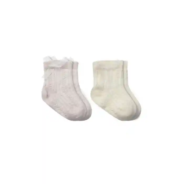 Fiyonklu Penye Soket Çorap 2li 10149 Taş