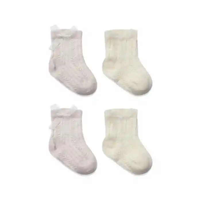 Fiyonklu Penye Soket Çorap 2li 10149 Taş