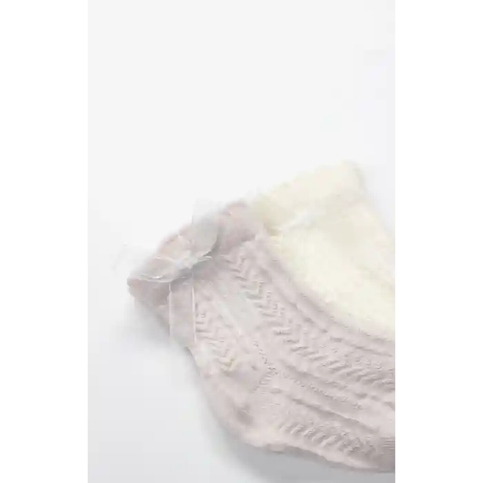 Fiyonklu Penye Soket Çorap 2li 10149 Taş