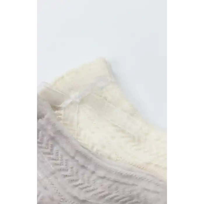 Fiyonklu Penye Soket Çorap 2li 10149 Taş