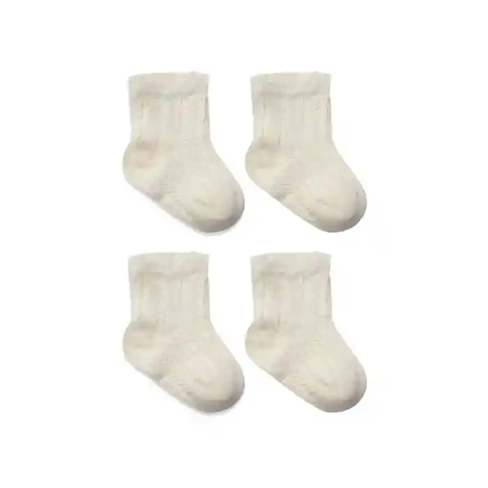 Fiyonklu Penye Soket Çorap 2li 10150 Naturel