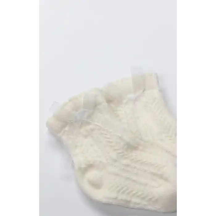 Fiyonklu Penye Soket Çorap 2li 10150 Naturel