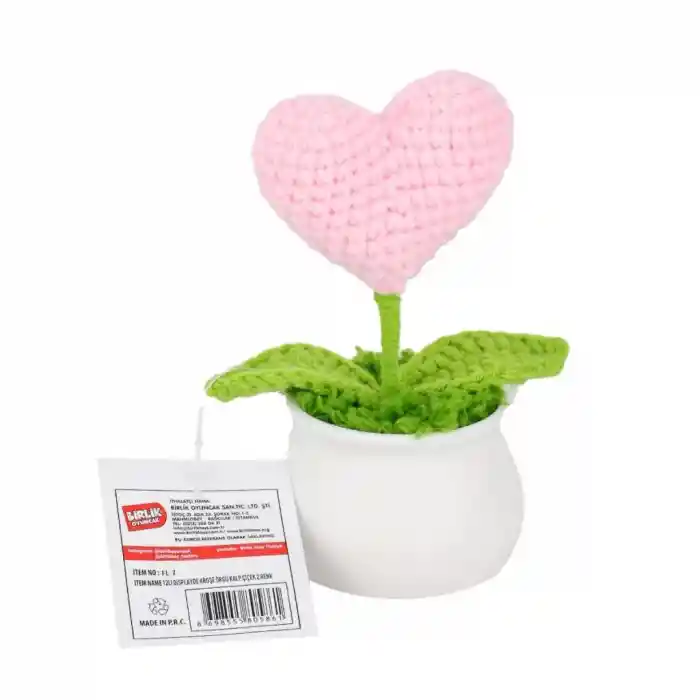NessiWorld FL-7 12Lİ Kroşe Örgü Saksıda Kalp -Birliktoys