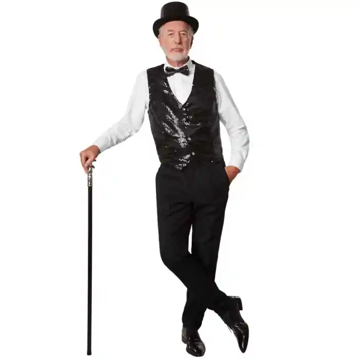 Gece Işıltısı Siyah Payetli Pullu Papyon 7x2 cm