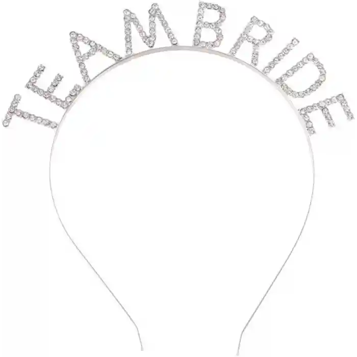 Gümüş Kaplama Kristal Taşlı Team Bride Taç 16x17 cm
