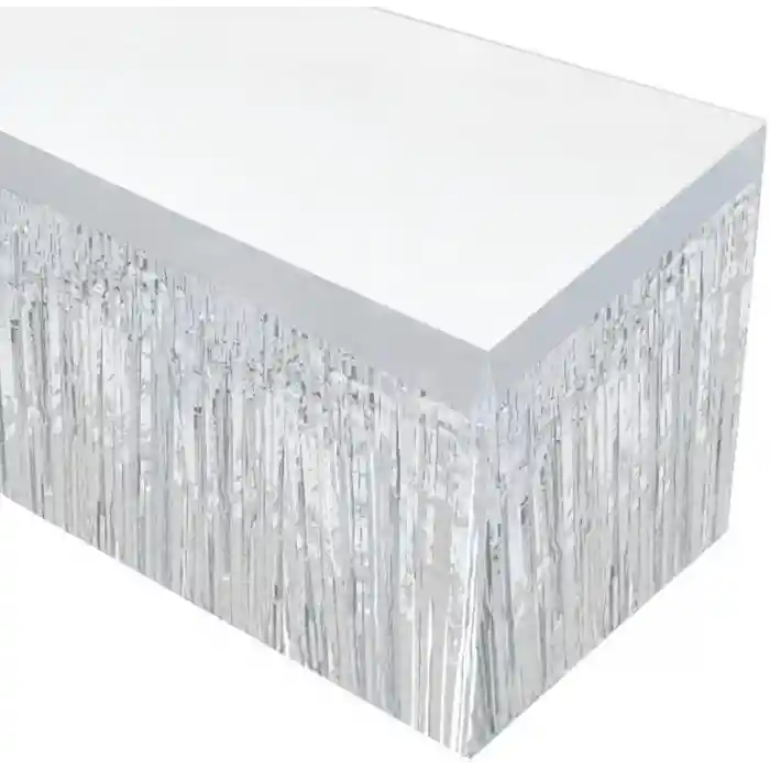 Gümüş Metalize Masa Eteği 275x75 cm – Kendinden Yapışkanlı