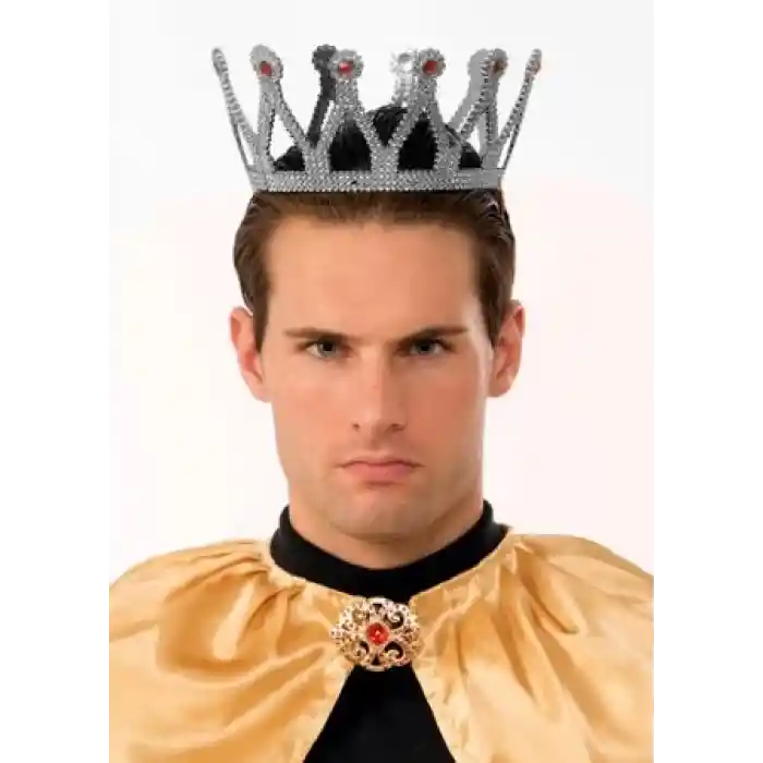 Gümüş Renk Çocuk ve Yetişkin Uyumlu Kral Tacı