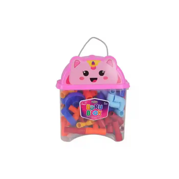 HC1044 HAYVAN FİGÜRÜ KAPAKLI KAPTA 72 PARÇA BORU