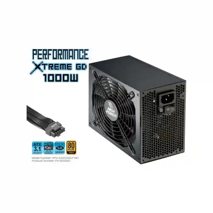 HIGH POWER XTREME GOLD 1000W 80+ GOLD PCIe5.1 POWER SUPPLY MODÜLER HP2-A1000GD-F14C