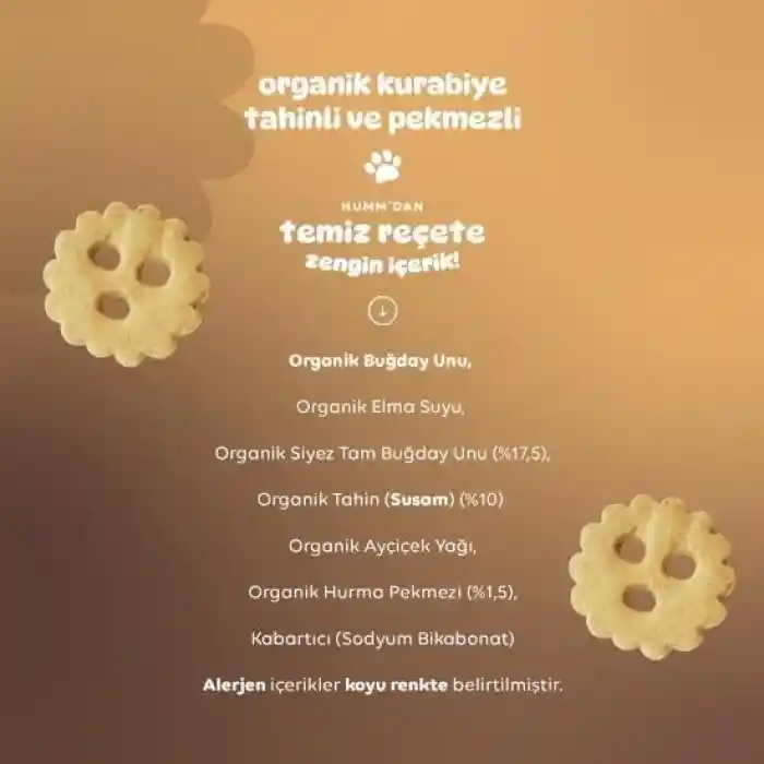 Organik Tahinli ve Pekmezli Vegan Kurabiye 55 Gr