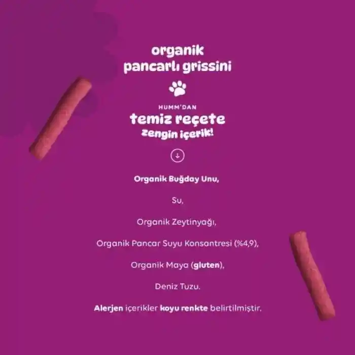Organik Vegan Pancarlı Grissini 55 Gr