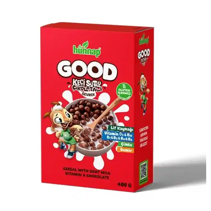 Keçi Sütlü Çikolata ve Vitamin Tahıllı Glutensiz Gevrek 400 Gr