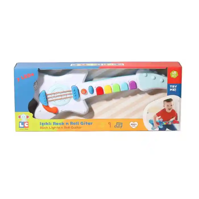 Işıklı Müzikli ve Çok Fonksiyonlu Rockn Roll Gitar NessiWorld