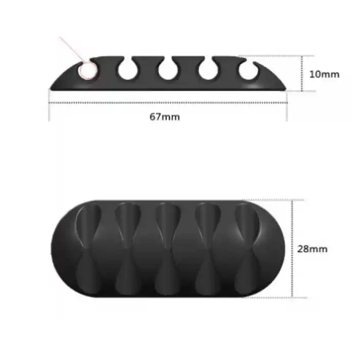 Kablo Tutucu 5 Kanallı 3lü Siyah