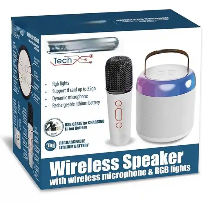 Kablosuz Mikrofonlu ve Işıklı Hoparlör