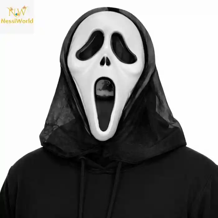 Kapşonlu Çığlık Maskesi Scream Maskesi - Hayalet Maskesi 33x21 cm